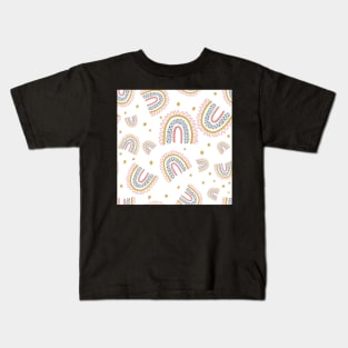 cute boho rainbow pattern white Kids T-Shirt